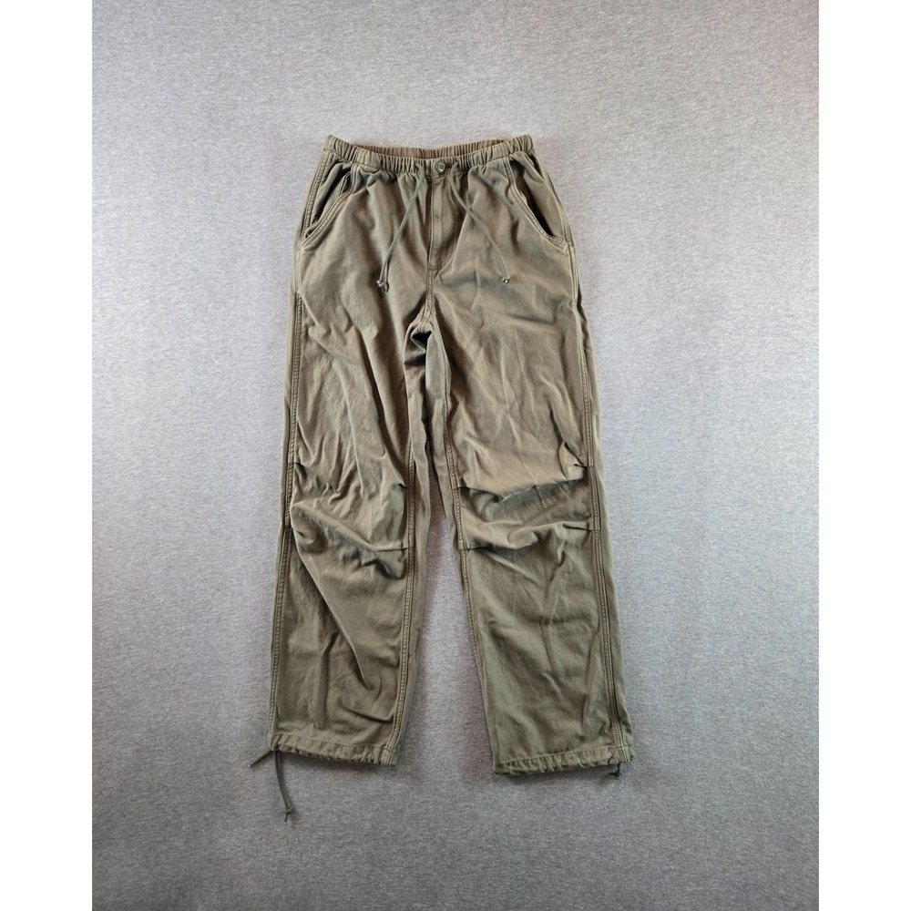 TNA Cache Cargo Pants‎ Womens Sz XS Green Utility Mid Rise Baggy Stretch
